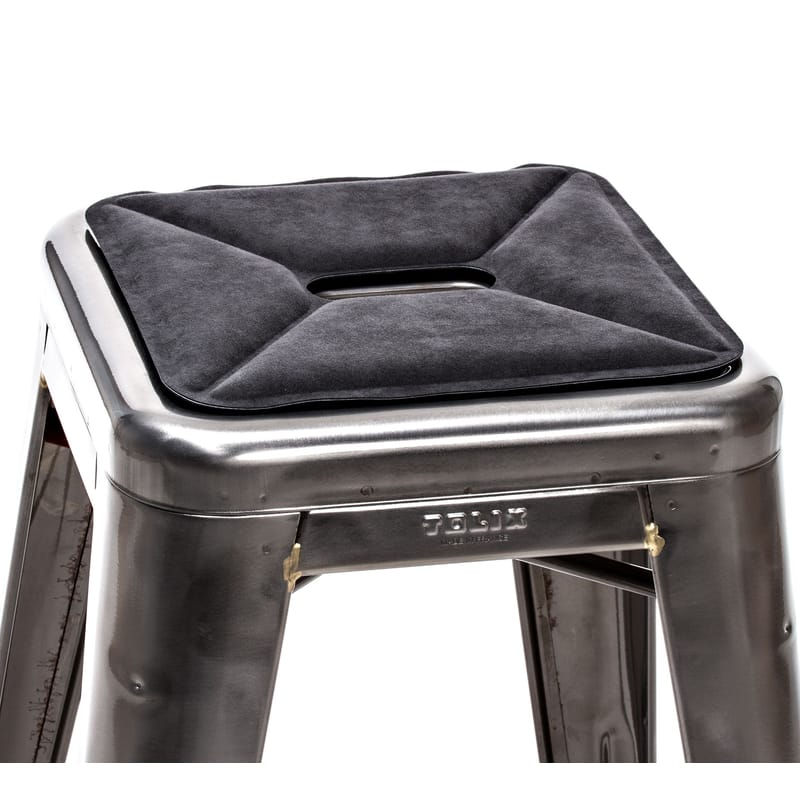 Dekoration - Kissen - Sitzkissen  textil grau / mit Magnethalterung, für Hocker - Tolix - Anthrazit - Gewebe