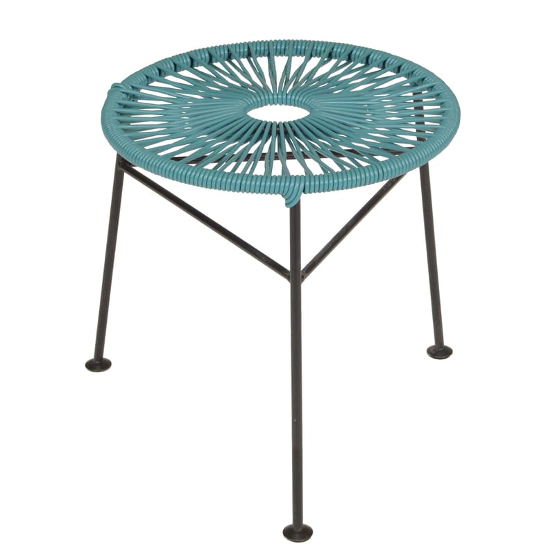 Furniture - Stools - Centro Stackable stool metal plastic material blue - OK Design pour Sentou Edition - Petrol blue - Lacquered steel, Plastic material
