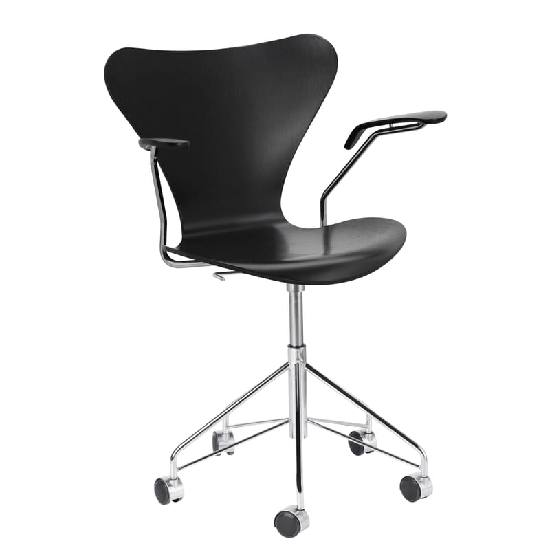 Fritz Hansen S rie 7 Swivel armchair black chromed Made In