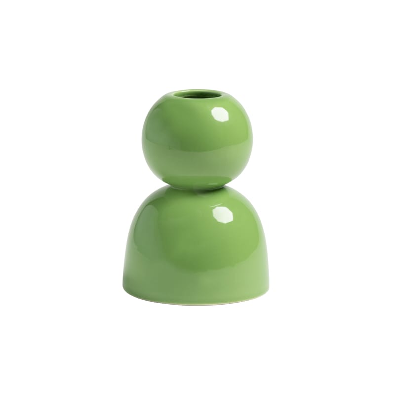 Pièces - Entrée - Vase Stack céramique vert / Ø 10 x H 13 cm - & klevering - Ø 10 x H 13 cm / Vert - Céramique