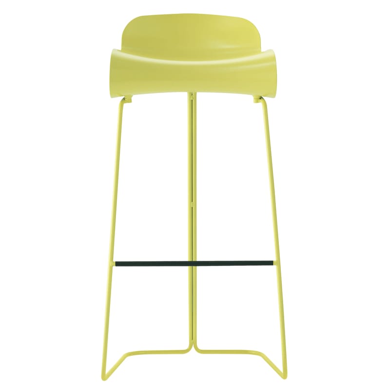 Furniture - Bar Stools - BCN Bar stool metal plastic material yellow H 76 cm - Kristalia - Yellow - PBT plastic, Varnished steel