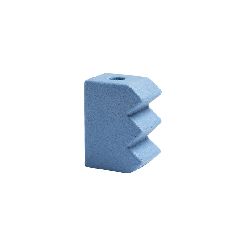 Pièces - Entrée - Bougeoir Edge céramique bleu / 8 x 6 x H 11 cm - Grès - & klevering - Bleu clair - Grès