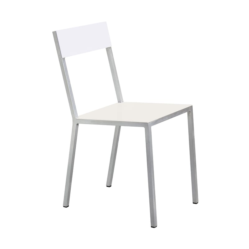 Mobilier - Chaises, fauteuils de salle à manger - Chaise Alu Chair métal blanc beige / Aluminium - valerie objects - Assise ivoire / Dossier blanc - Aluminium