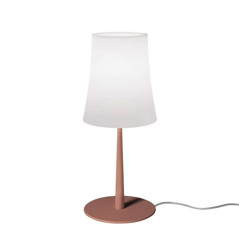Luminaire - Lampes de table - Lampe de table Birdie Easy Small plastique rouge / H 43 cm - Foscarini - Rouge Brique - Aluminium laqué, Polycarbonate