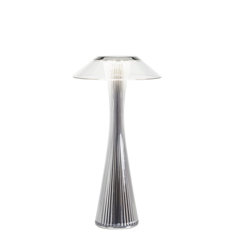 Luminaire - Lampes de table - Lampe sans fil rechargeable Space Indoor LED plastique métal - Kartell - Chromé - ABS, PMMA