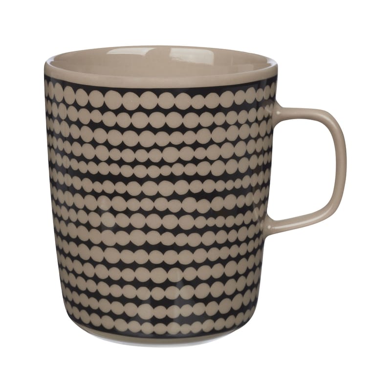 Table et cuisine - Tasses et mugs - Mug Siirtolapuutarha céramique beige / 25 cl - Marimekko - Siirtolapuutarha / Terre, noir - Grès