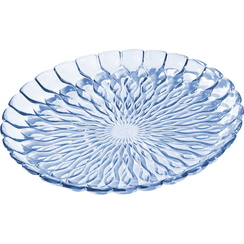 Table et cuisine - Plateaux et plats de service - Plat Jelly plastique bleu /Centre de table - Ø 45 cm - Kartell - Bleu transparent - PMMA