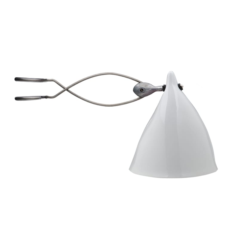Luminaire - Lampes de table - Spot à pince Cornette céramique blanc en porcelaine - Tsé-Tsé - Porcelaine blanche émaillée - Porcelaine