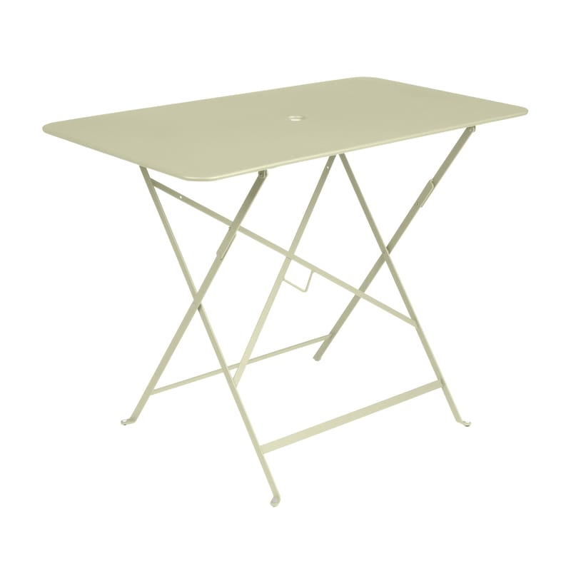 Jardin - Tables de jardin - Table pliante Bistro métal vert / 97 x 57 cm - 4 personnes - Trou parasol - Fermob - Tilleul - Acier peint