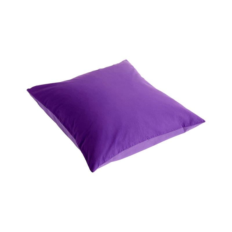 Tendances - Petits prix - Taie d\'oreiller 65 x 65 cm Duo tissu violet / Coton Oeko-tex - Hay - Violet vif - Coton Oeko-tex