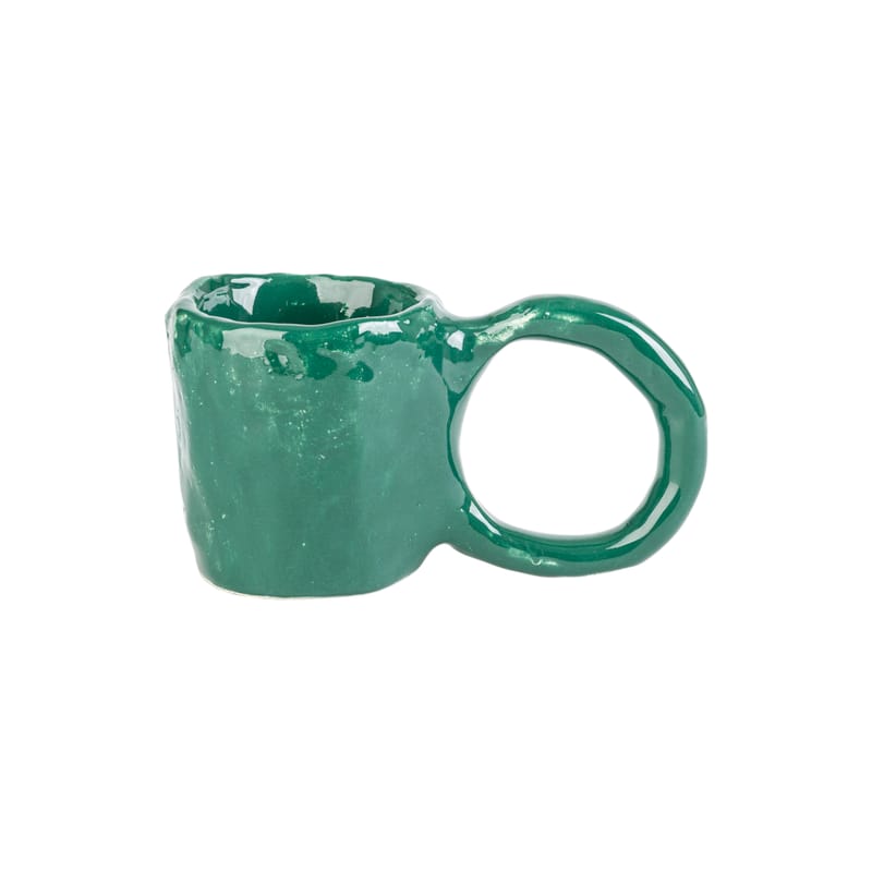 Table et cuisine - Tasses et mugs - Tasse à espresso Donut Small céramique vert / Edition limitée - Fait main - PIA CHEVALIER - Vert sapin - Faïence émaillée