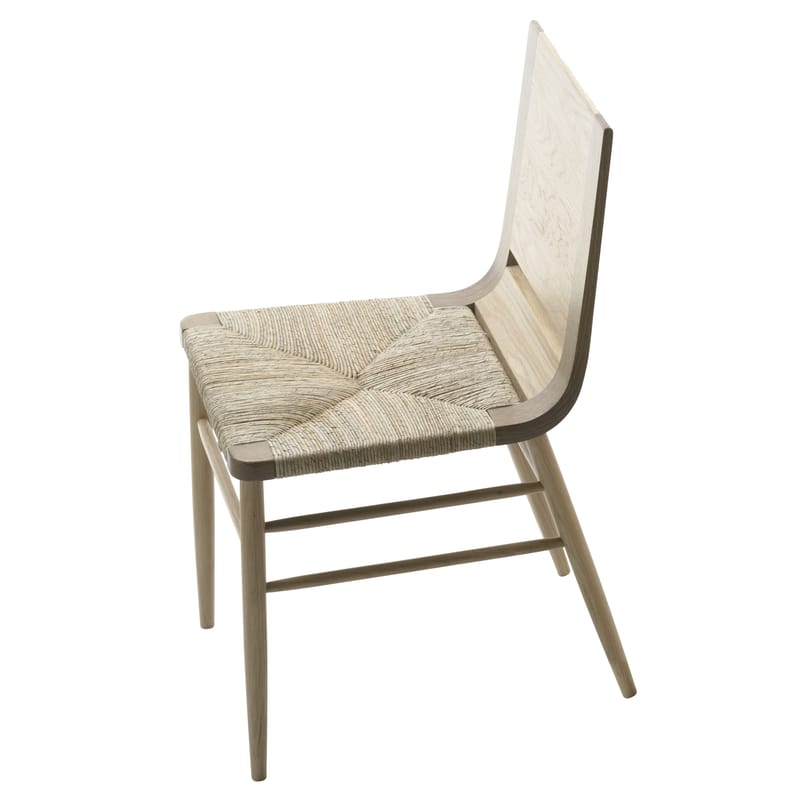 Mobilier - Chaises, fauteuils de salle à manger - Chaise Kimua fibre végétale bois naturel / assise paillée - Alki - Chêne naturel - Chêne massif