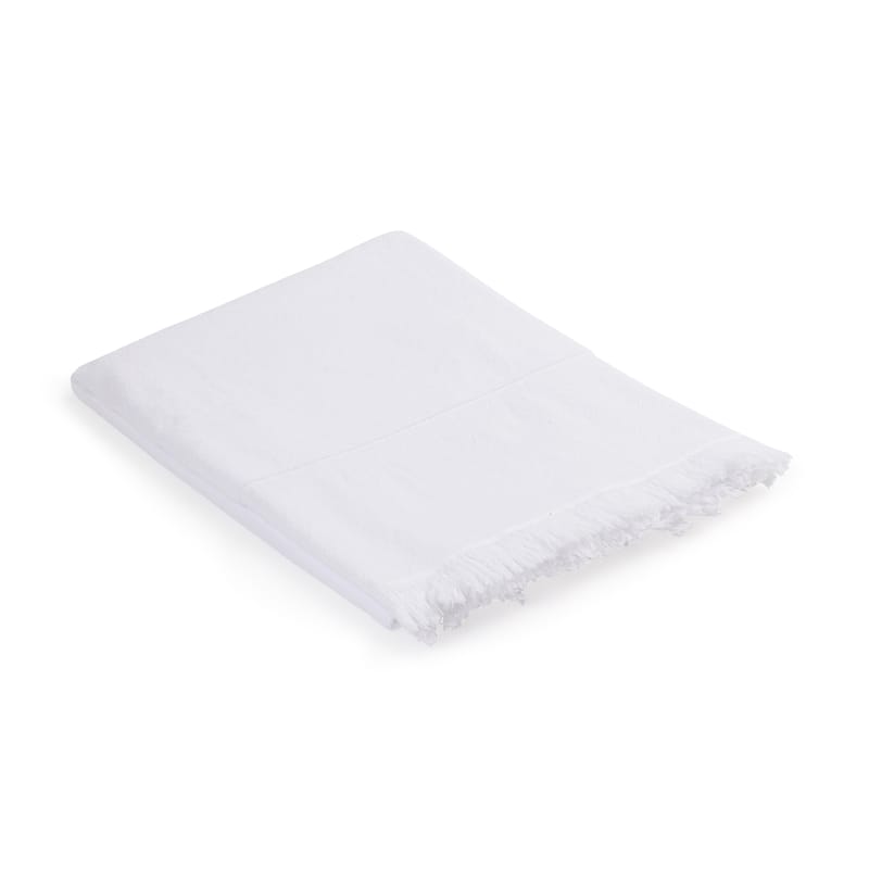 Décoration - Textile - Fouta  tissu blanc /  Serviette de bain - 93x 165 cm - Coton - Au Printemps Paris - Blanc - Coton