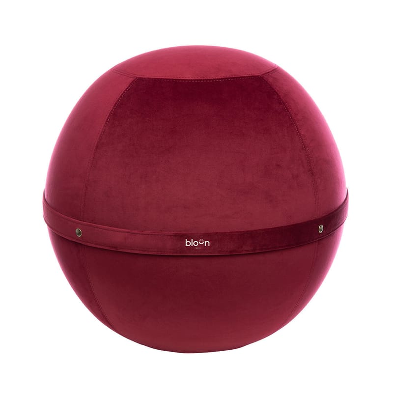 Mobilier - Poufs - Pouf Ballon Velvet XL tissu rouge / Siège ergonomique - Velours - Ø 65 cm - BLOON PARIS - Rubis - PVC, Velours