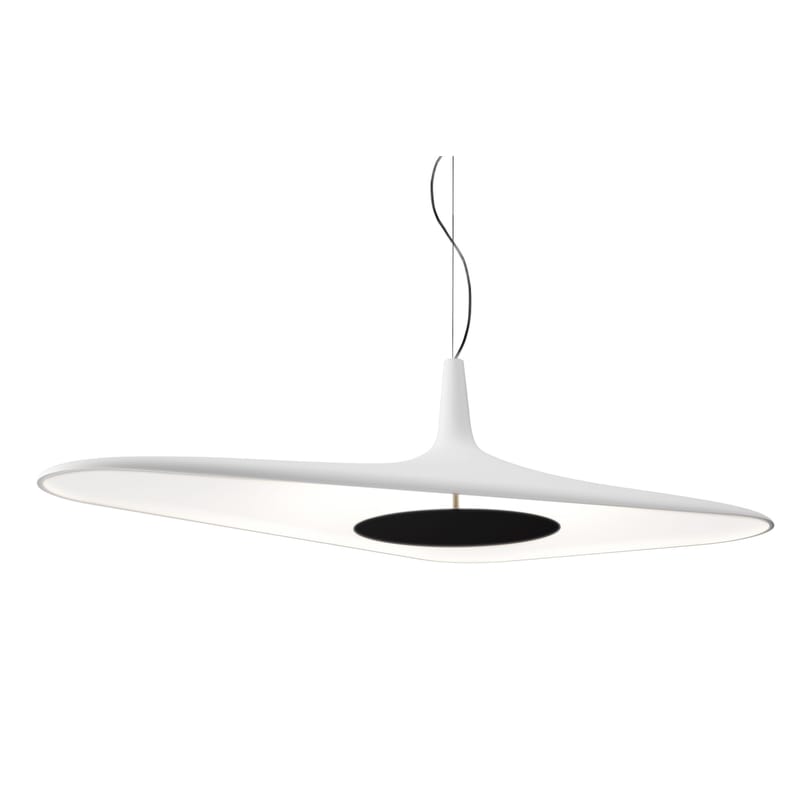 Luminaire - Suspensions - Suspension Soleil Noir plastique blanc LED / 120 x 62,5 cm - Luceplan - Blanc - Mousse polyuréthane moulée