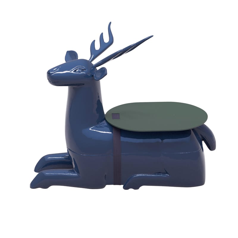 Mobilier - Tables basses - Table basse Lanna céramique bleu / 105 x 56 x H 81,5 cm - Moustache - Bleu / Vert - Acier, Céramique émaillée
