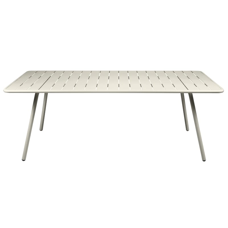 Jardin - Tables de jardin - Table rectangulaire Luxembourg métal gris / 8 personnes - 207 x 100 cm - Aluminium - Fermob - Gris argile - Aluminium laqué