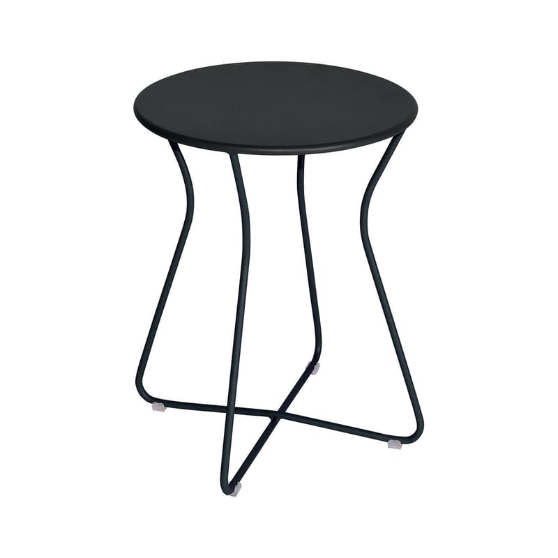 Mobilier - Tables basses - Tabouret Cocotte métal gris noir / Table d\'appoint - H 45 cm - Fermob - Carbone - Acier