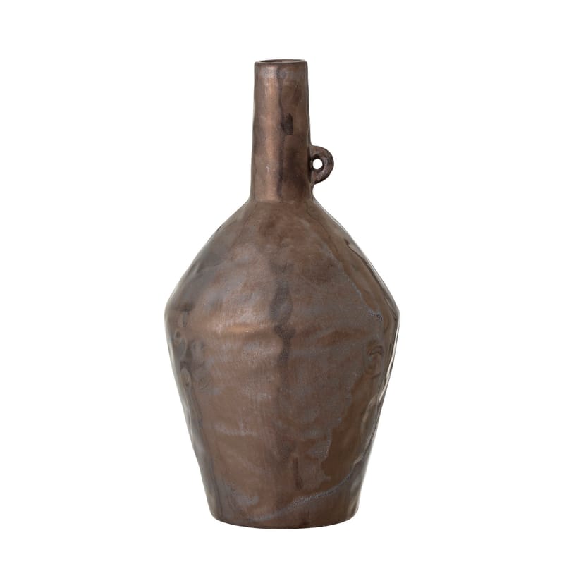 Décoration - Vases - Vase Mias céramique marron / Ø 16 x H 30,5 cm - Grès / Fait main - Bloomingville - Ø 16 x H 30,5 cm / Marron métallisé - Grès émaillé