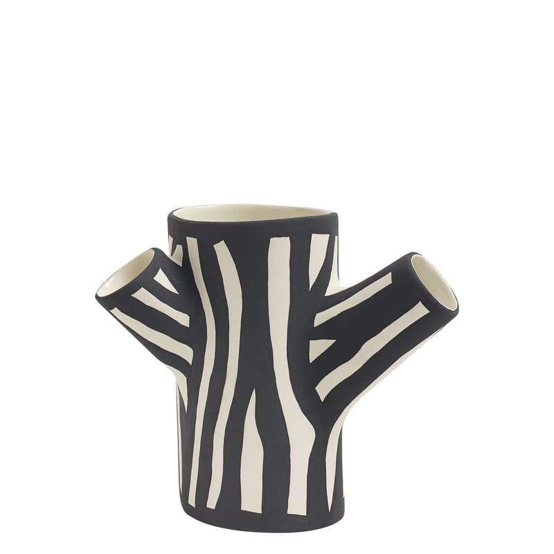 Décoration - Vases - Vase Tree Trunk Small céramique blanc / H 15 cm - Peint à la main - Hay - Blanc - Céramique