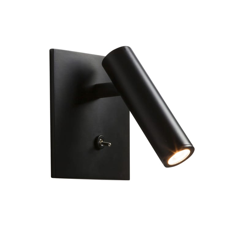 Luminaire - Appliques - Applique Enna Square LED métal noir / Liseuse orientable - Interrupteur - RE-MAJEUR - Noir mat - Aluminium