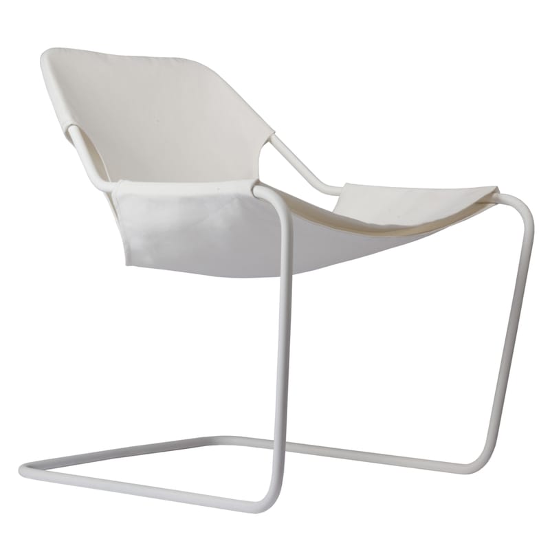 Furniture - Armchairs - Paulistano Outdoor Armchair textile white - Objekto - White / White structure - Carbon, Cotton