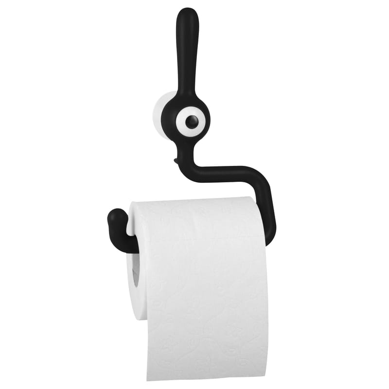 Accessoires - Accessoires salle de bains - Dérouleur de papier toilette Toq plastique noir - Koziol - Noir - Polypropylène