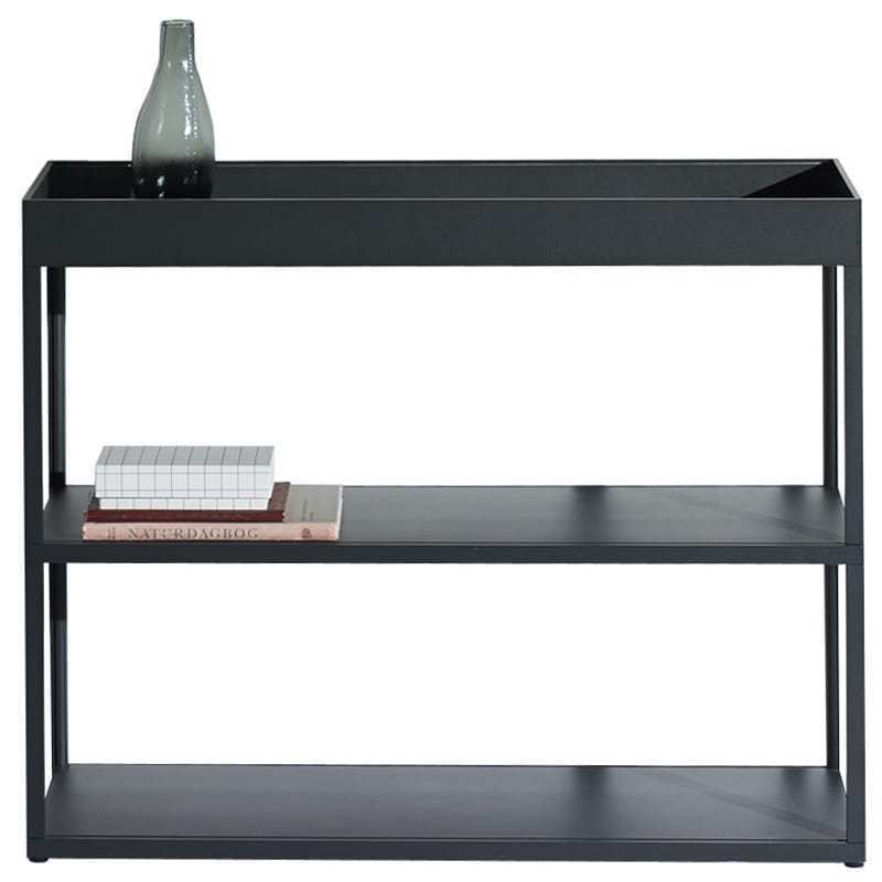 Mobilier - Etagères & bibliothèques - Etagère New  Order métal noir / L 100 x H 79,5 cm - Hay - Charbon - Aluminium peint