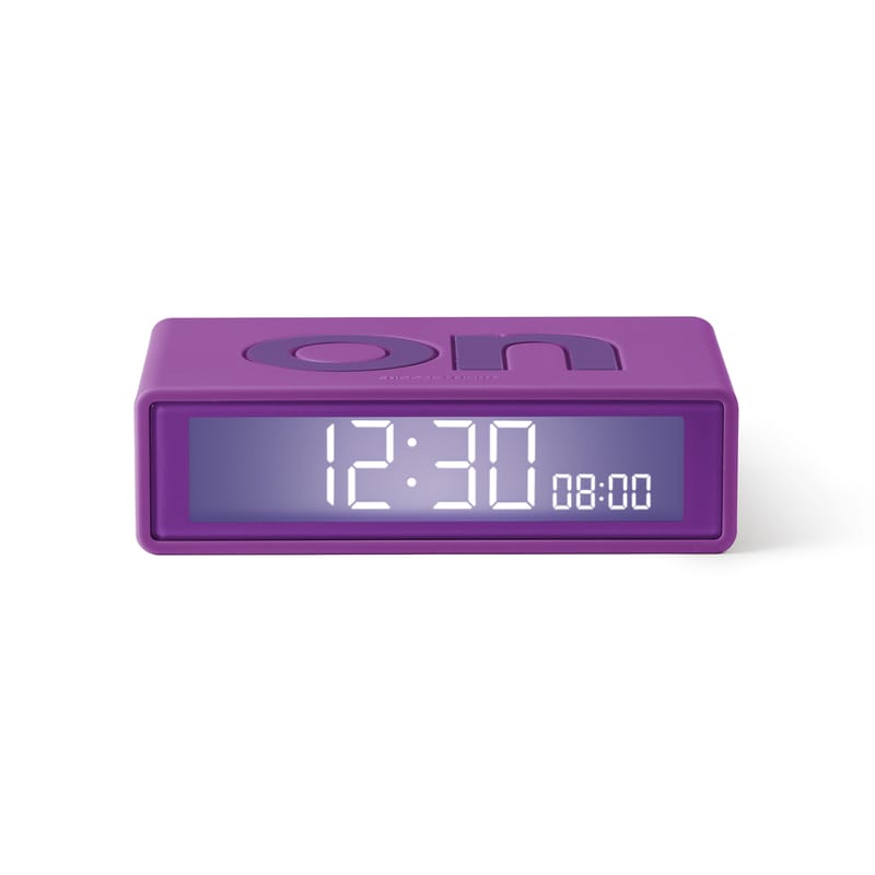 Décoration - High Tech - Réveil LCD Flip + Travel plastique violet / Mini réveil réversible de voyage - Lexon - Violet - ABS, Gomme