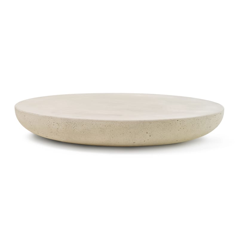 Mobilier - Tables basses - Table basse Olo pierre blanc beige / Ø 100 x H 15 cm - Béton ciré - Mogg - Ivoire (béton ciré) - Béton ciré