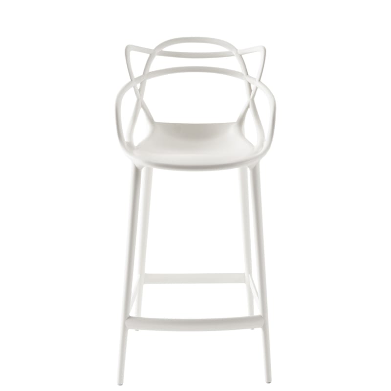 Mobilier - Tabourets de bar - Chaise de bar Masters blanc / H 65 cm - Kartell - Blanc - Technopolymère thermoplastique recyclé