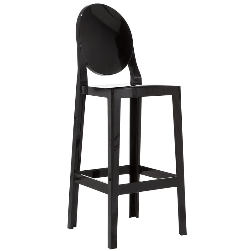 Mobilier - Tabourets de bar - Chaise de bar One more plastique noir / H 75cm - Kartell - Noir - Polycarbonate