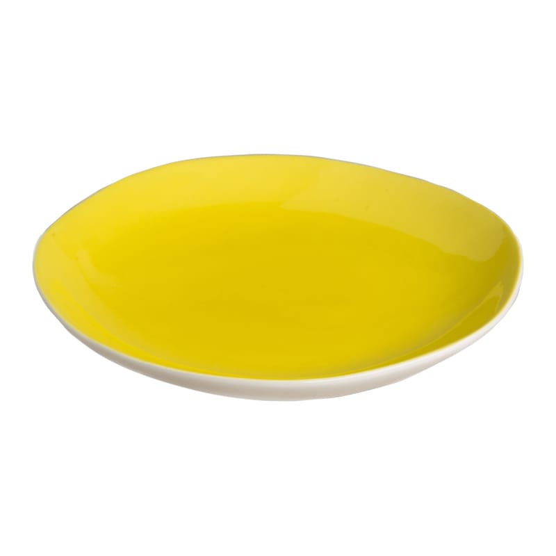 Tableware - Plates - Bazelaire Dessert plate ceramic yellow Ø 19cm - Sentou Edition - Yellow - Enamelled earthenware