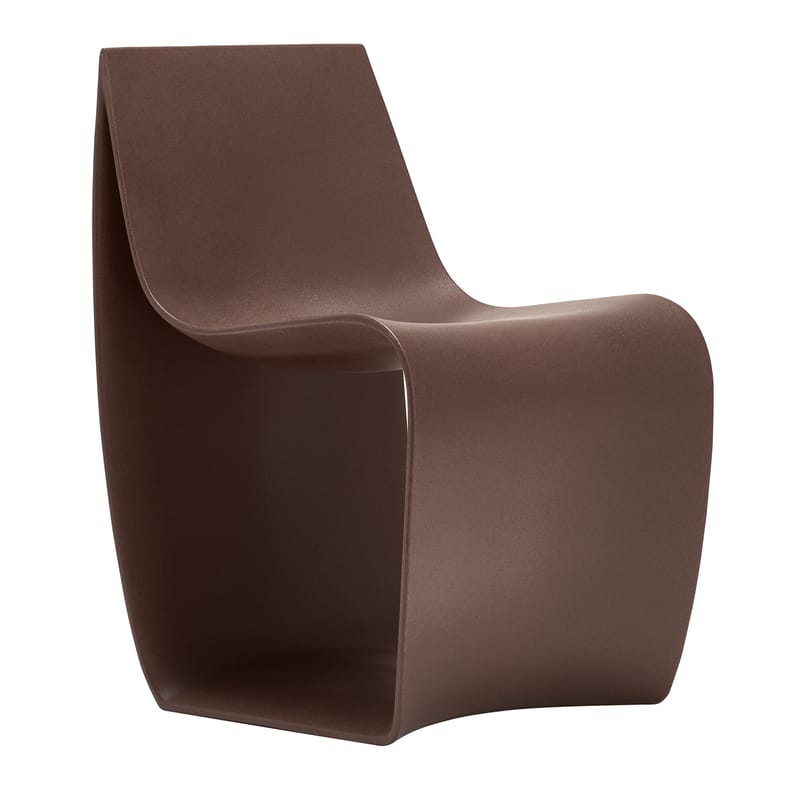 Mobilier - Chaises, fauteuils de salle à manger - Fauteuil Sign Matt plastique orange marron métal - MDF Italia - Corten - Polyéthylène