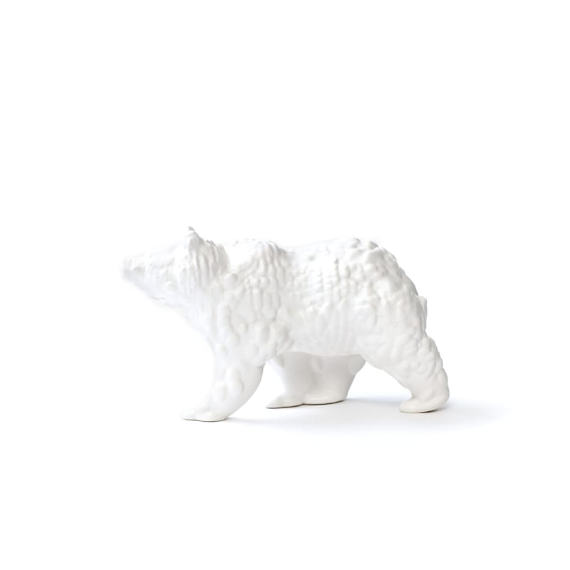 Dekoration - Dekorationsartikel - Figur Orso Small keramik weiß / 3D-modellierte Keramik - L 18 cm - Moustache - Weiß - emaillierte Keramik