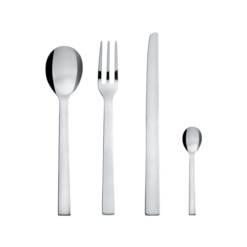 Tableware - Cutlery - Santiago Kitchen cupboard metal 24 pieces of cutlery - Alessi - Polished steel - Polished stainless steel