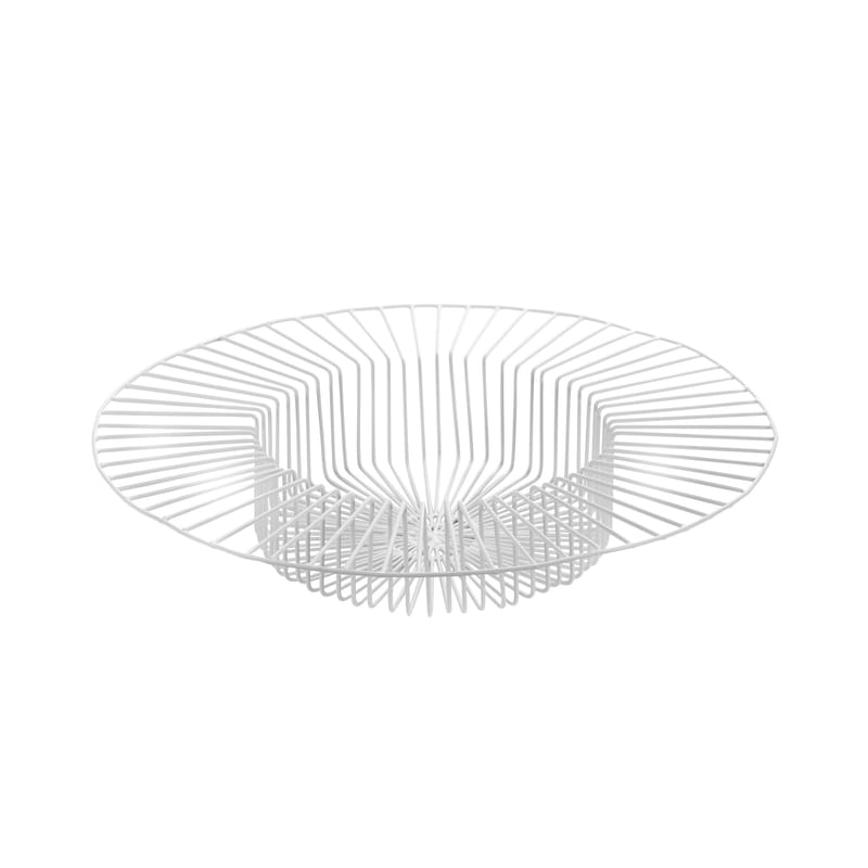 Dekoration - Tischdekoration - Korb Paglieta metall weiß / Ø 45 cm x H 8 cm - Serax - Weiß - Lackierter Draht