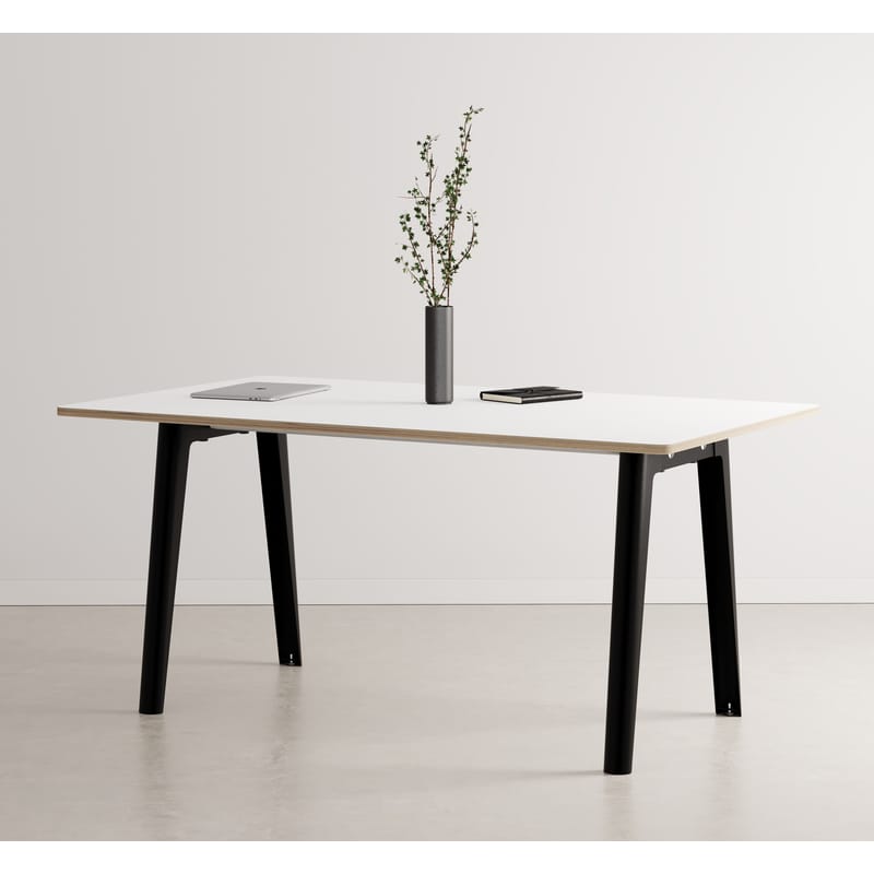 Furniture - Dining Tables - New Modern Rectangular table plastic material black / 160 x 95 cm - Laminate / 6 to 8 people - TIPTOE - Graphite black - Powder coated steel, Stratified