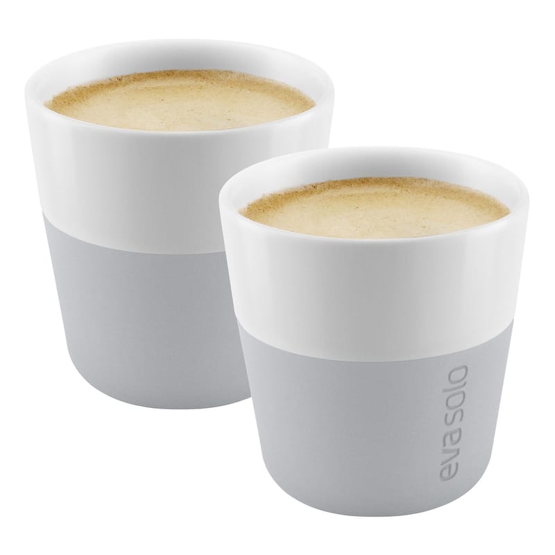 Table et cuisine - Tasses et mugs - Tasse à espresso  céramique gris / Set de 2 - 80 ml - Eva Solo - Gris marbre - Porcelaine, Silicone