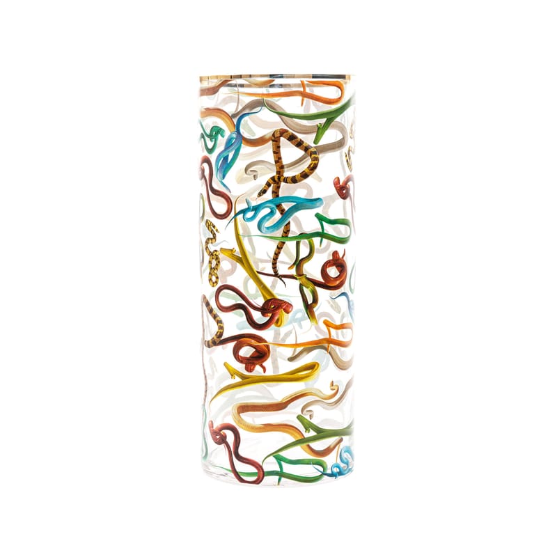 Décoration - Vases - Vase Toiletpaper - Snakes verre multicolore / Medium - Ø 20 x H 50 cm / Détail or 24K - Seletti - Snakes - Or véritable, Verre