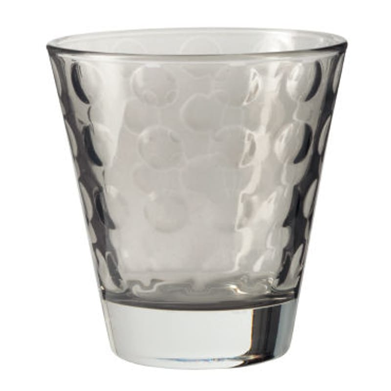 Tavola - Bicchieri  - Bicchiere da whisky Optic / H 9 x Ø 8,5 cm - 22 cl - Leonardo - Grigio basalto - Vetro con pellicola