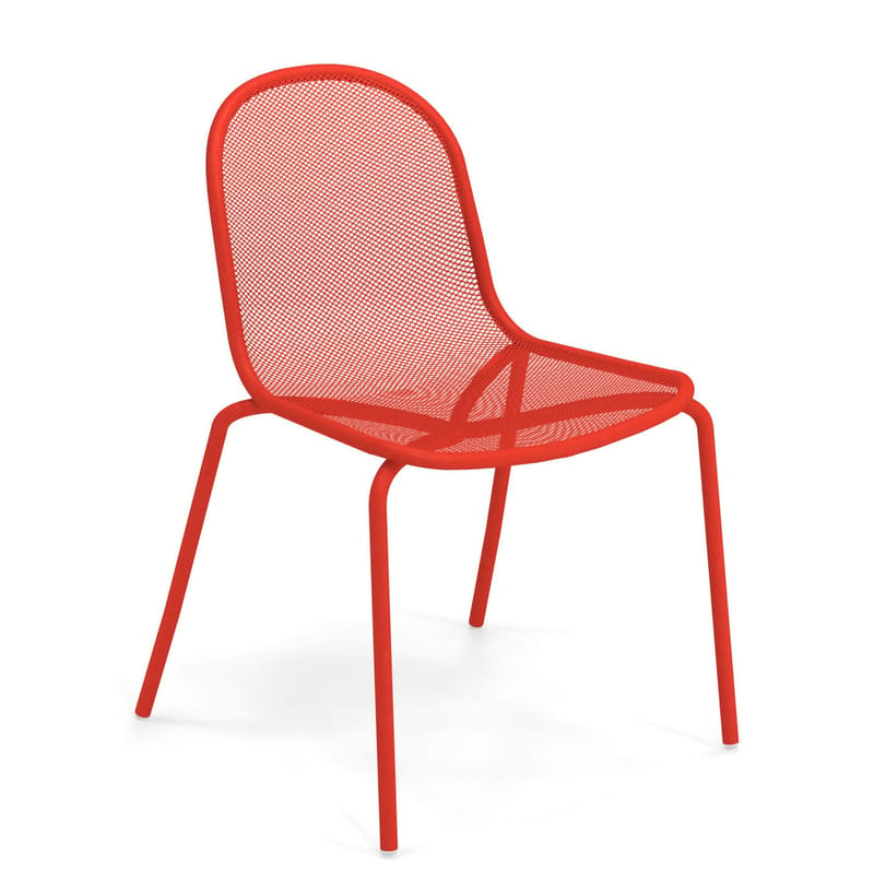 Mobilier - Chaises, fauteuils de salle à manger - Chaise empilable Nova métal rouge - Emu - Rouge - Acier verni