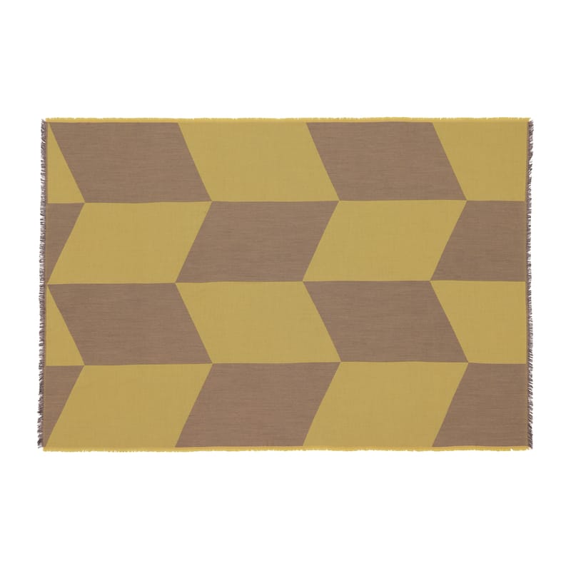 Décoration - Textile - Plaid Sway tissu jaune / 130 x 180 cm - Muuto - Jaune - Laine Mérinos