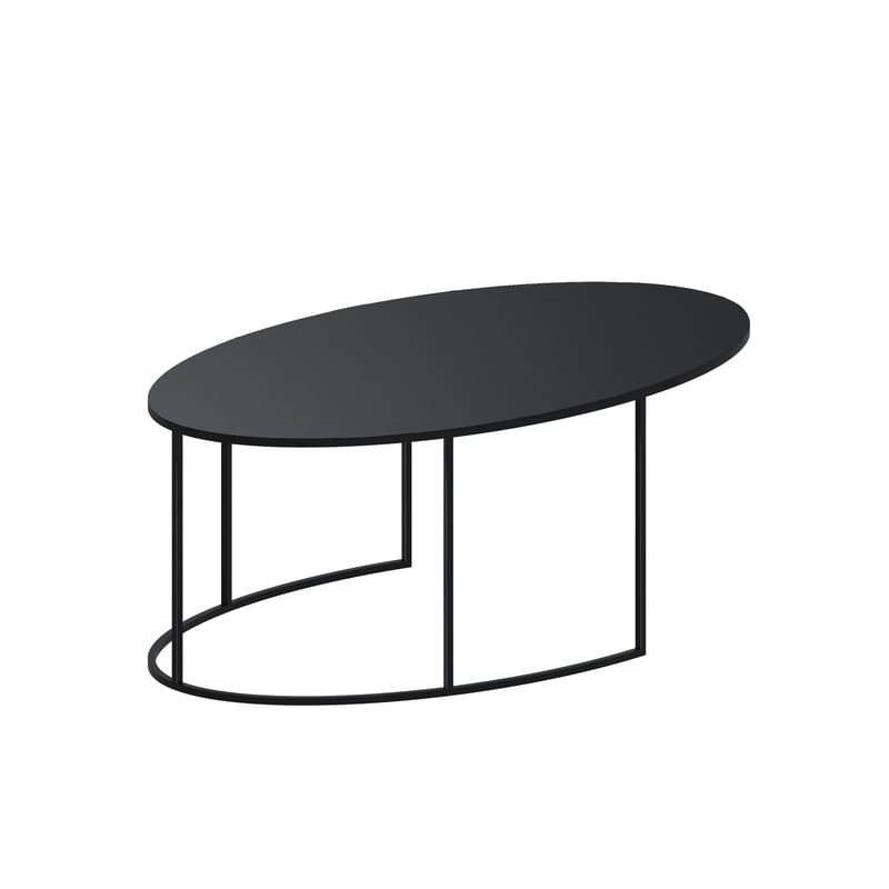 Mobilier - Tables basses - Table basse Slim Irony métal noir ovale / 86 x 54 x H 31 cm - Zeus - Noir cuivré - Acier