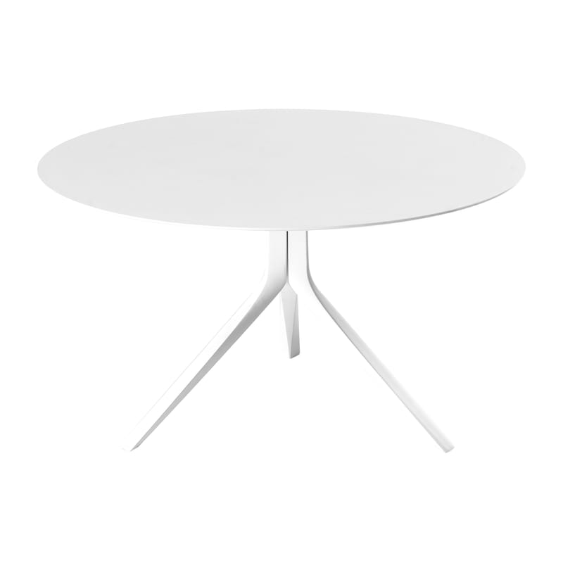 Jardin - Tables de jardin - Table ronde Oops I did it again plastique blanc / Ø 120 cm - Laminé - Kristalia - Blanc / Pieds blancs - Aluminium laqué, Stratifié