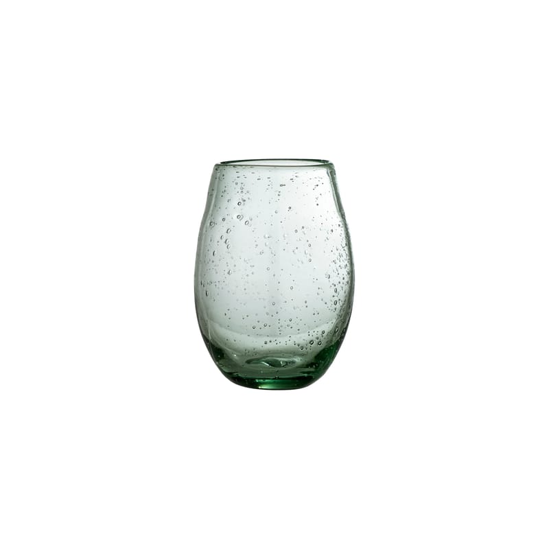 Table et cuisine - Verres  - Verre Manela verre vert / 600 ml - Ø 9,5 x H 13,5 cm / Verre soufflé - Bloomingville - Verre 600 ml - Verre soufflé bouche