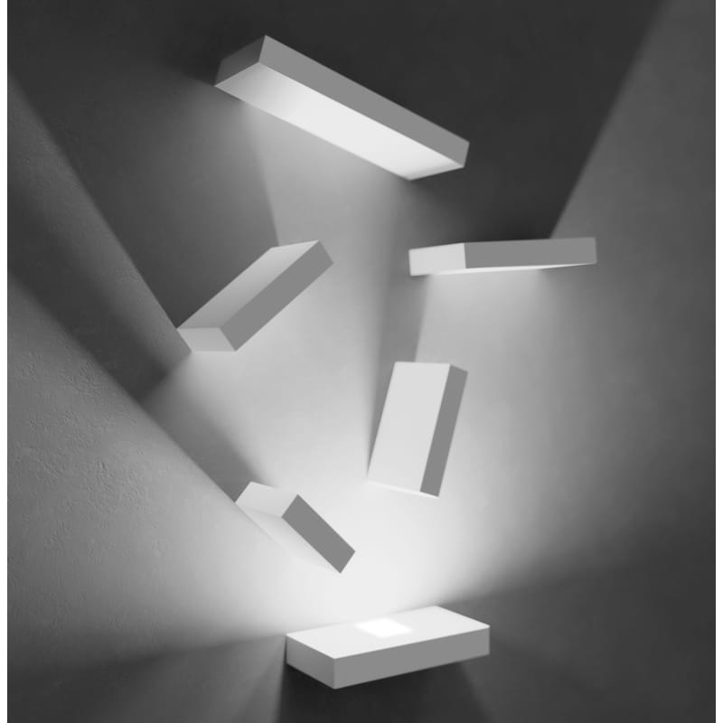 Lighting - Wall Lights - Set Wall light metal white - Vibia - White - Lacquered metal, Polycarbonate