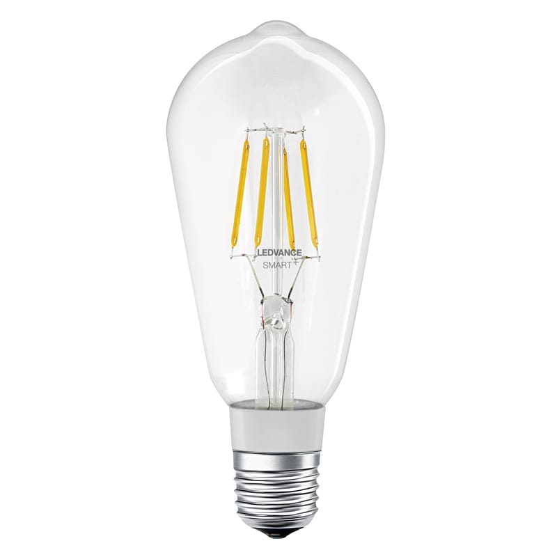 Luminaire - Ampoules et accessoires - Ampoule LED E27 connectée  verre transparent / Smart+ - Filaments Edison 5,5W=50W - Ledvance - Transparent - Verre