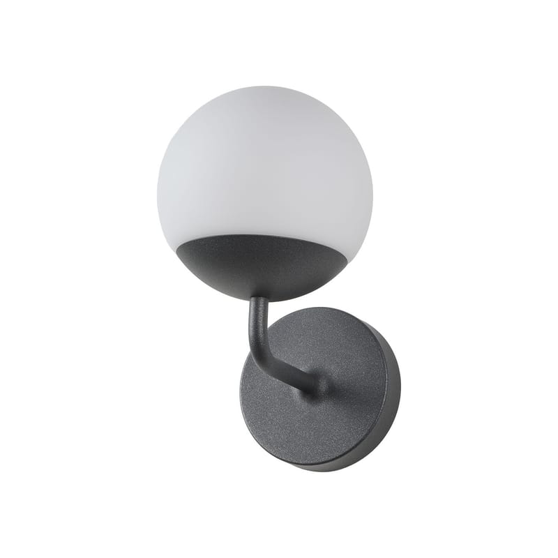 Luminaire - Appliques - Applique d\'extérieur Mooon! LED métal verre noir / Ø 15 cm - Bluetooth - Fermob - Carbone - Aluminium, Verre
