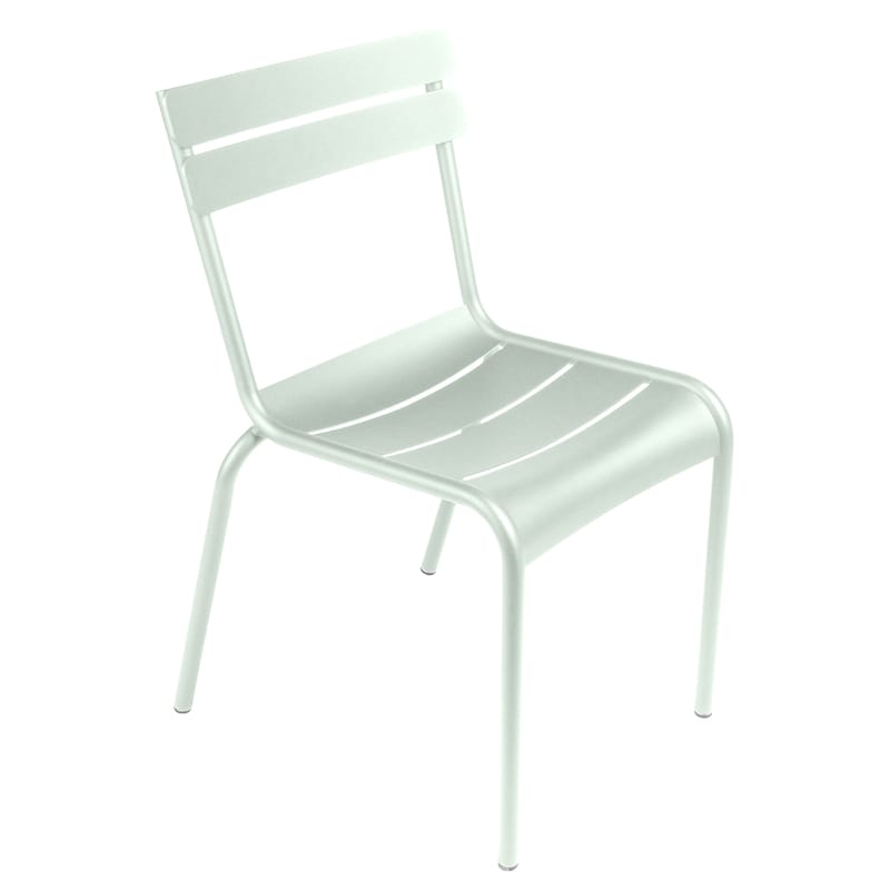 Mobilier - Chaises, fauteuils de salle à manger - Chaise empilable Luxembourg métal vert / Aluminium - Fermob - Menthe glaciale - Aluminium laqué